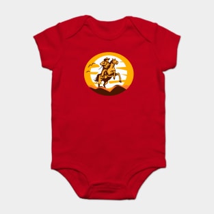 Cowboy on his rearing horse Baby Bodysuit